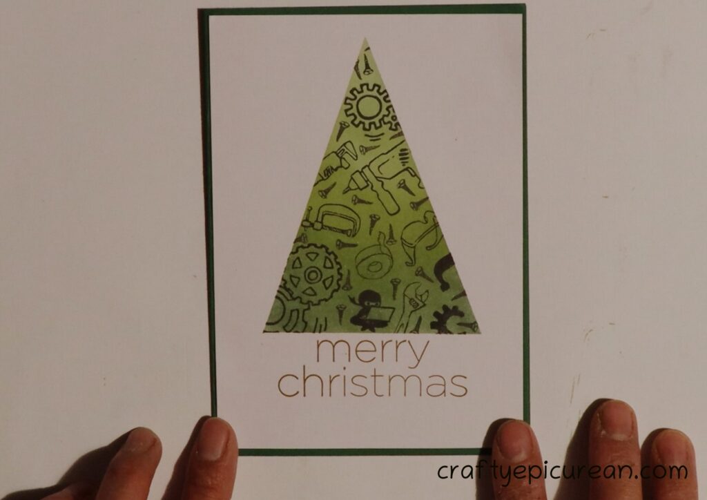 Finished Blended Engineer Tree Christmas Card