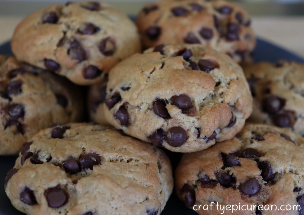 sourdough chocolate chip cookies plate